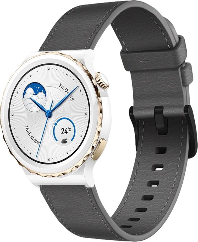 Ремешок кожаный Elfur для Huawei Watch GT3 Pro 43 мм Grey (37979-33) Ремешок кожаный Elfur для Huawei Watch GT3 Pro 43 мм Grey (37979-33)