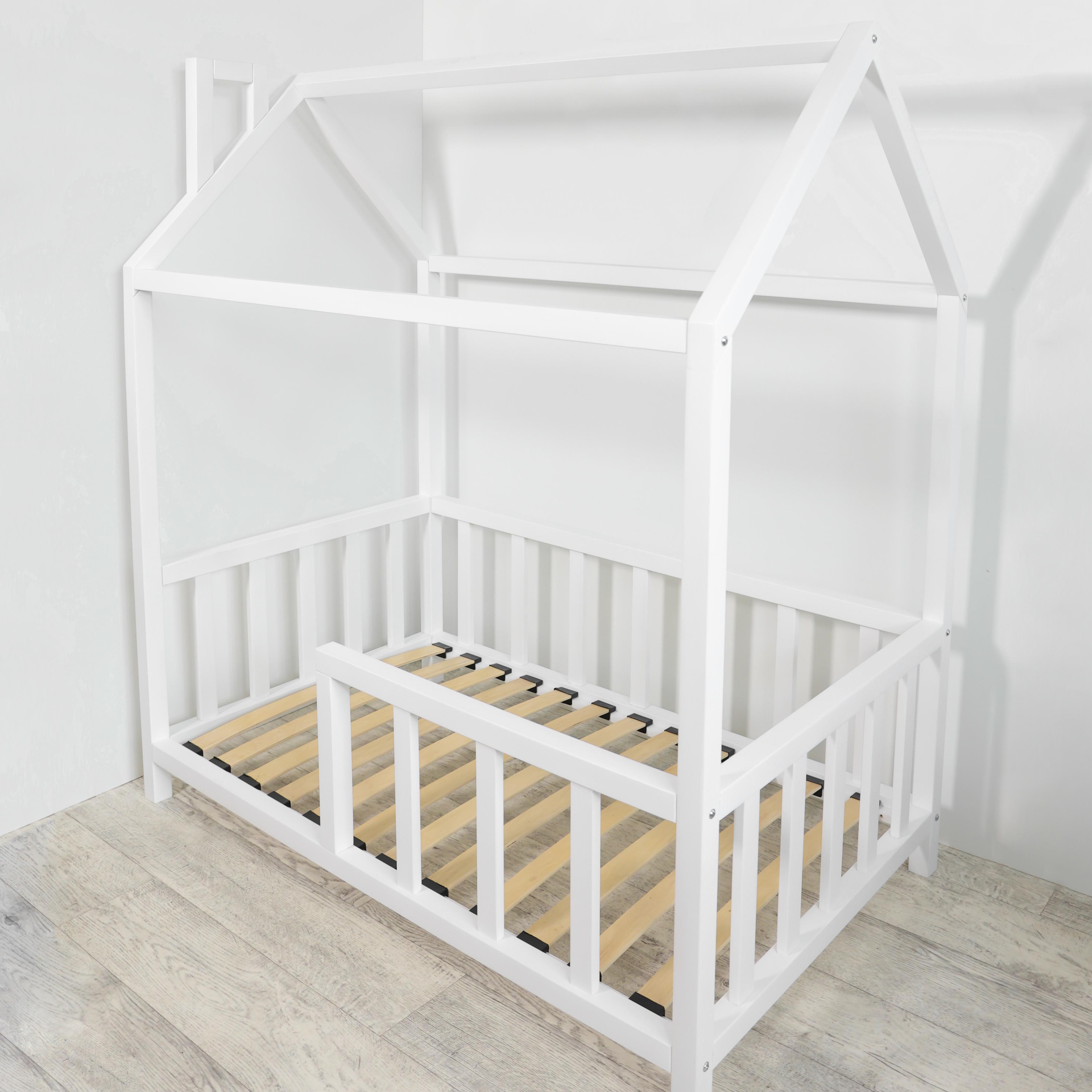 Кроватка домик детская RomaWoodHome с бортиком и балдахином фатиновая шторка 160х80 см - фото 3 Кроватка домик детская RomaWoodHome с бортиком и балдахином фатиновая шторка 160х80 см - фото 3