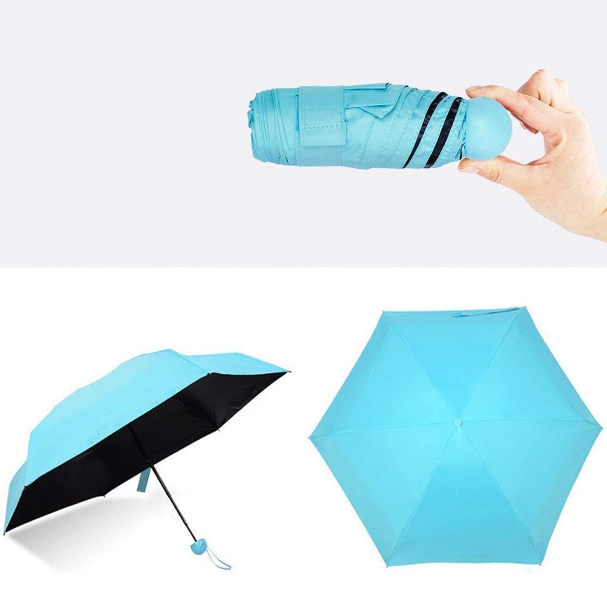 Парасолька кишенькова Capsule Umbrella від дощу та сонця з футляром Рожевий (64-01) - фото 2