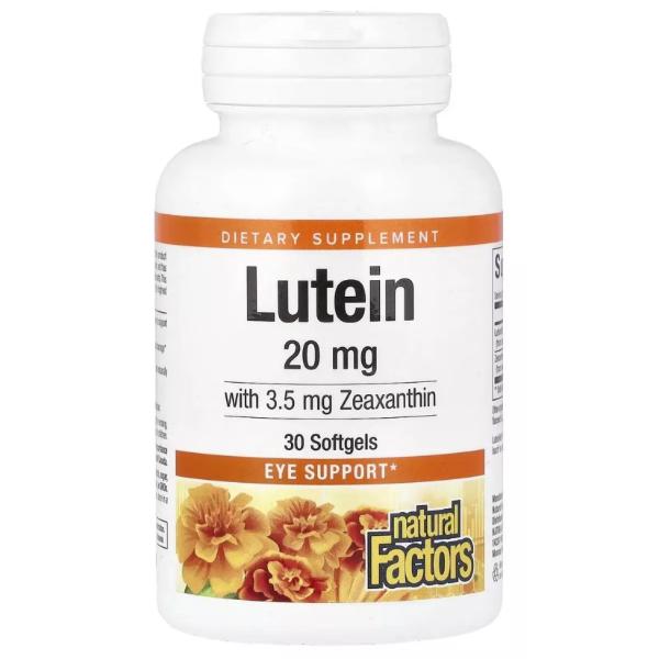 Натуральная добавка Natural Factors Lutein 20 мг 30 softgels (000022091) Натуральная добавка Natural Factors Lutein 20 мг 30 softgels (000022091)