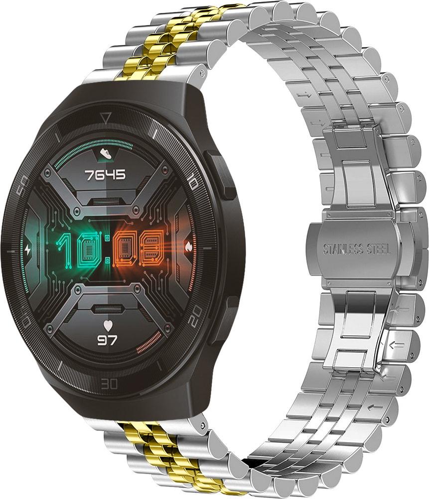 Браслет металлический Stech Line для Huawei Watch GT2e 46 мм Silver Gold (29142-67)