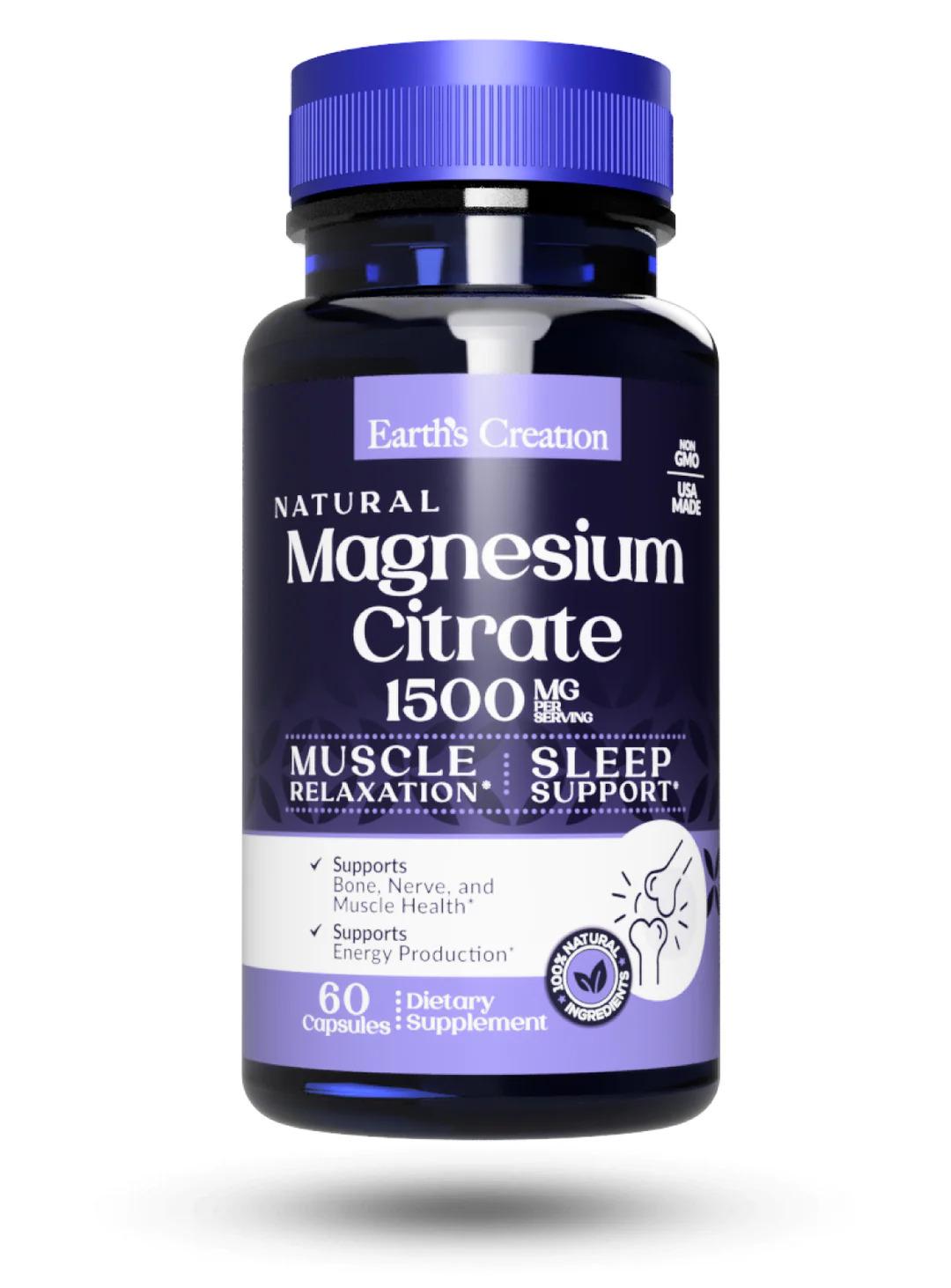 Цитрат магния Earth's Creation Magnesium Citrate 60 капсул