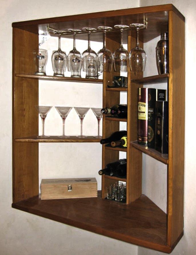 Полка для вина настенная из дерева Хадачи Терракот (ПНК-021032)