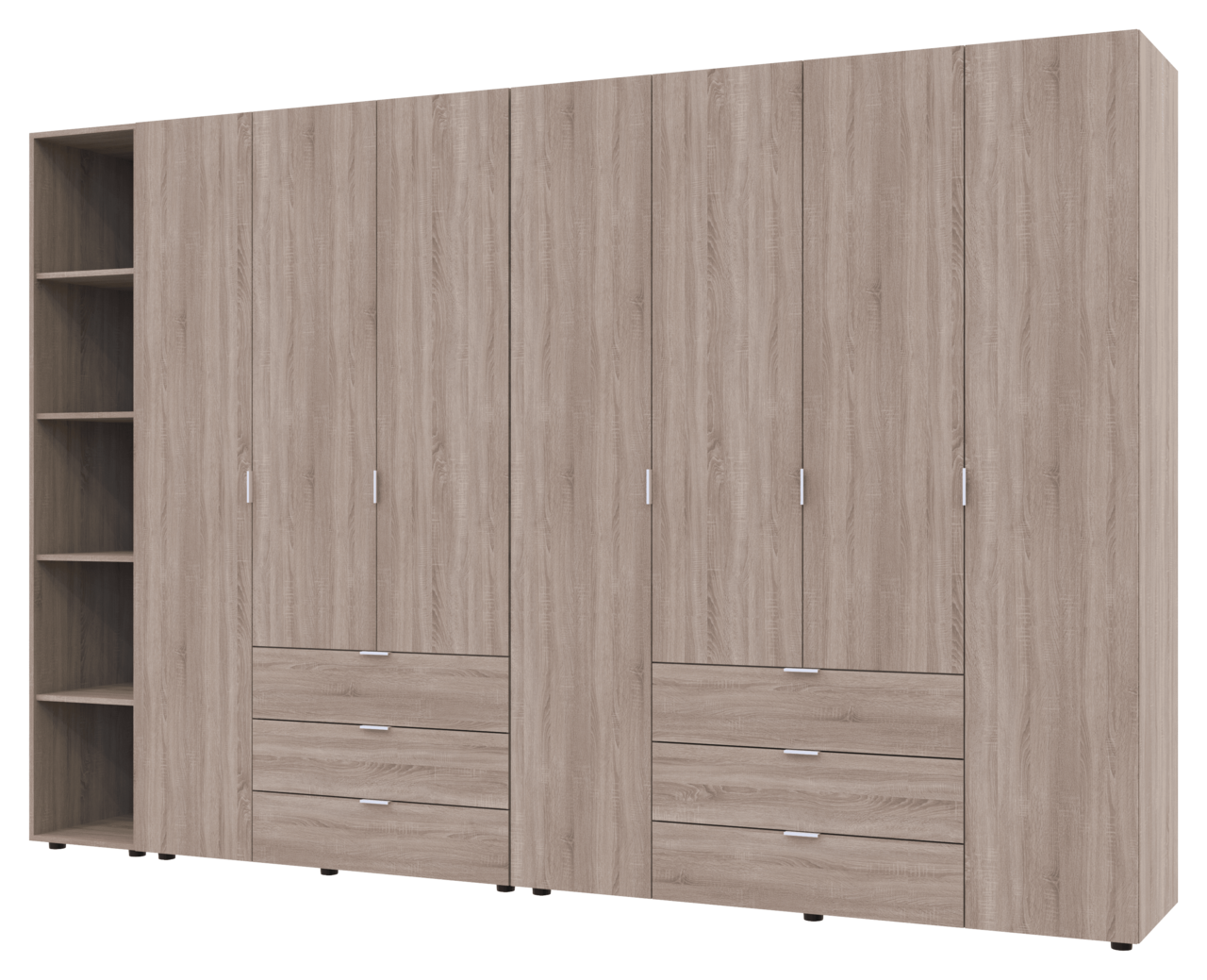 Шкаф для спальни Doros Гелар с этажеркой 3 с 4 ДСП 309,4х49,5х203,4 см Дуб Сонома (42005048)