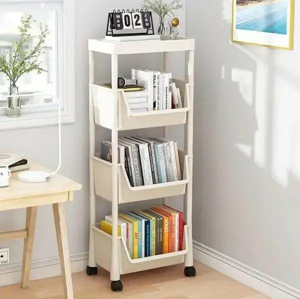 Этажерка на колесиках AND 905 Storage rack для хранения 3-уровневая 93,5х29,5х22 см пластиковая Белый (opt-102964)