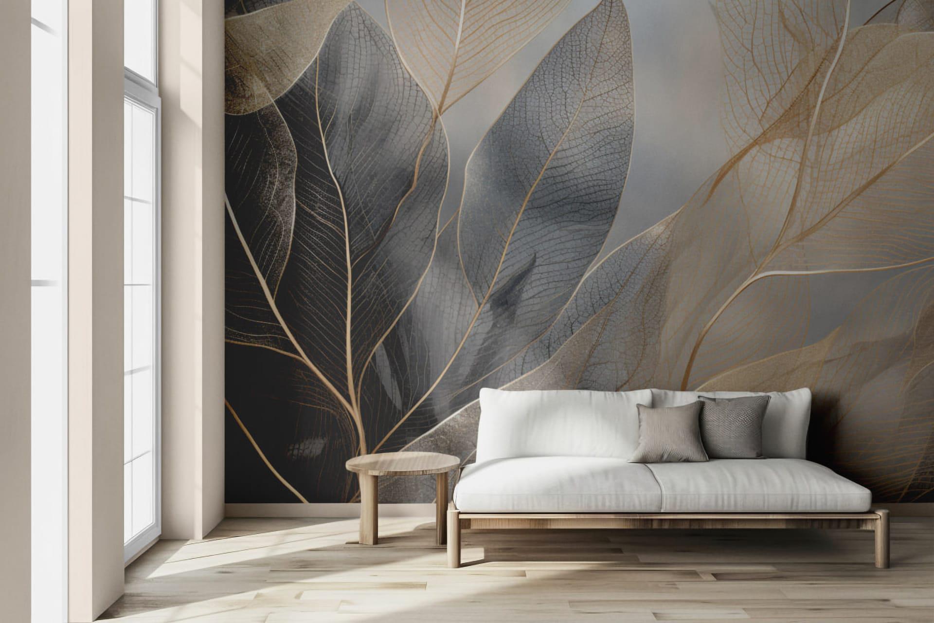Фотообои флизелиновые Styleo Print-walls Листья в сиянии 0117 350х270 см (Pw-0117/3)