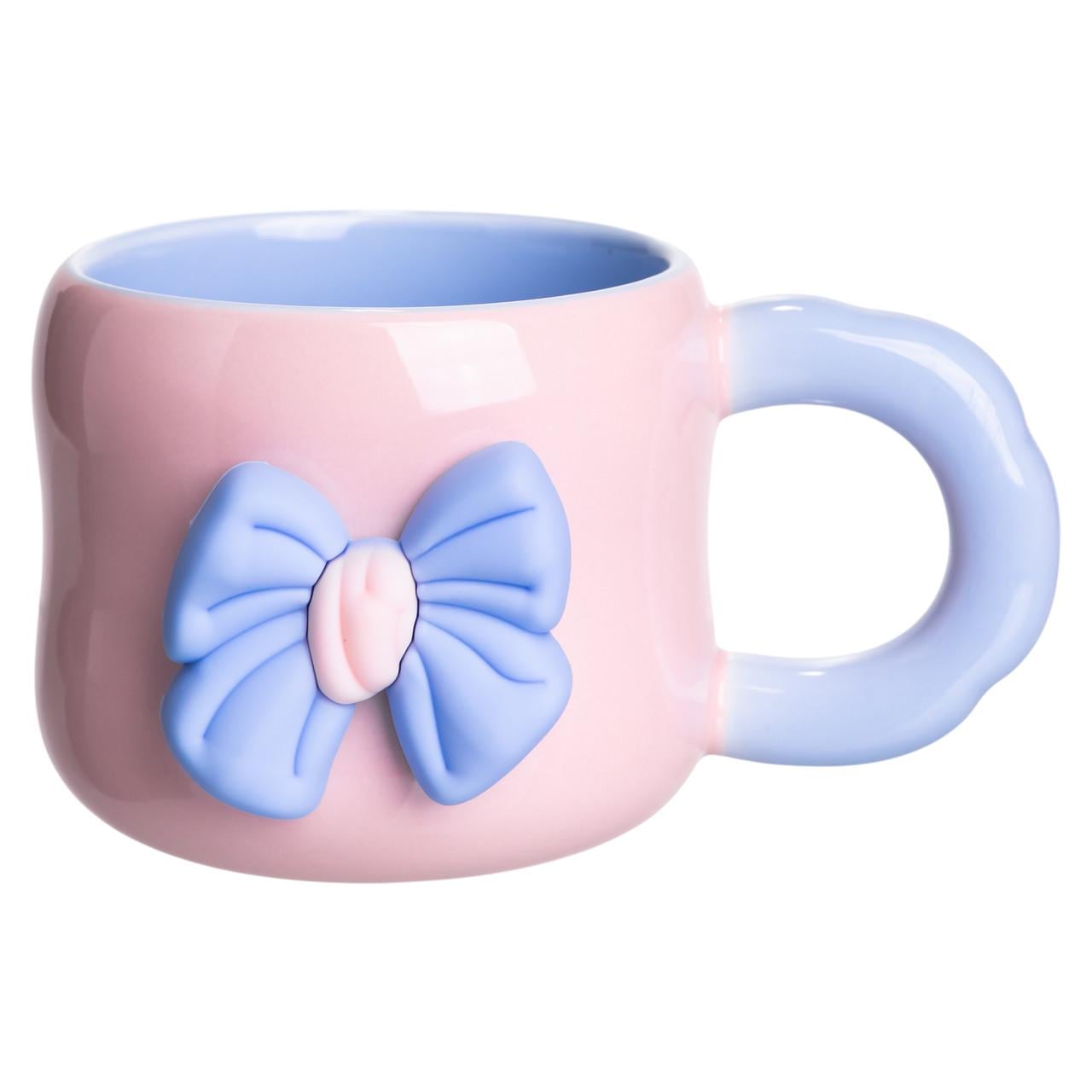 Чашка фарфоровая Light House Бант LG-30198 400 мл Розовый с голубым (124490)