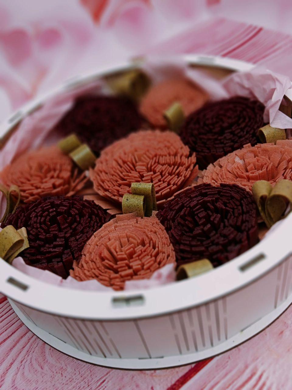 Пастила натуральная без сахара бокс с цветами (006)