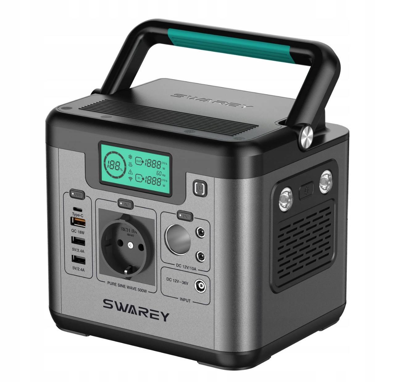 Зарядная станция Swarey s500 пиковая 1000 Вт 518 Вт/ч (31967794)