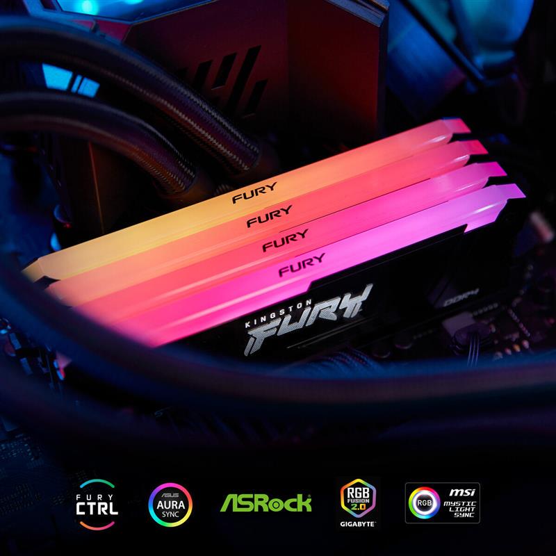 Оперативная память Kingston Fury Beast RGB DDR4 2x8GB/3200 (KF432C16BB2AK2/16) - фото 7