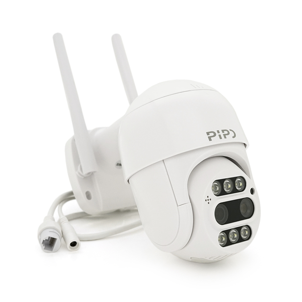 Камера відеоспостереження поворотна PiPo PP-IPC33D20 з двома об'єктивами вулична з функцією стеження 4+4 Мп Білий (25624431)