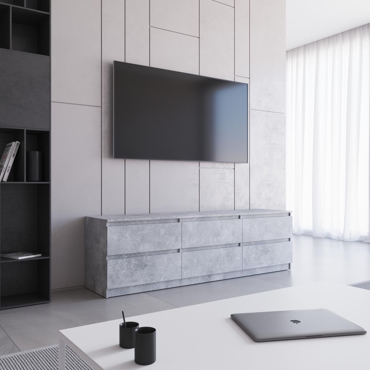 Тумба под телевизор Вайс R-12 1802х400х530 мм Бетон (30664259) - фото 1 Тумба под телевизор Вайс R-12 1802х400х530 мм Бетон (30664259) - фото 1