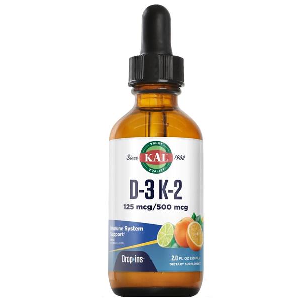 Комплекс KAL Vitamin D-3 K-2 Drop Ins 2 ун. 59 мл Natural Citrus Flavor (CAL41369)