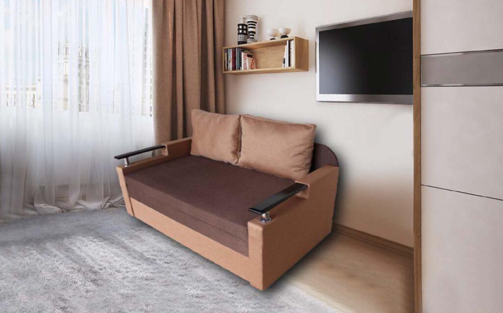 Диван раскладной Анвит Блюз еврокнижка 160х100 Дерево/Ткань Савана цвет Коричневый