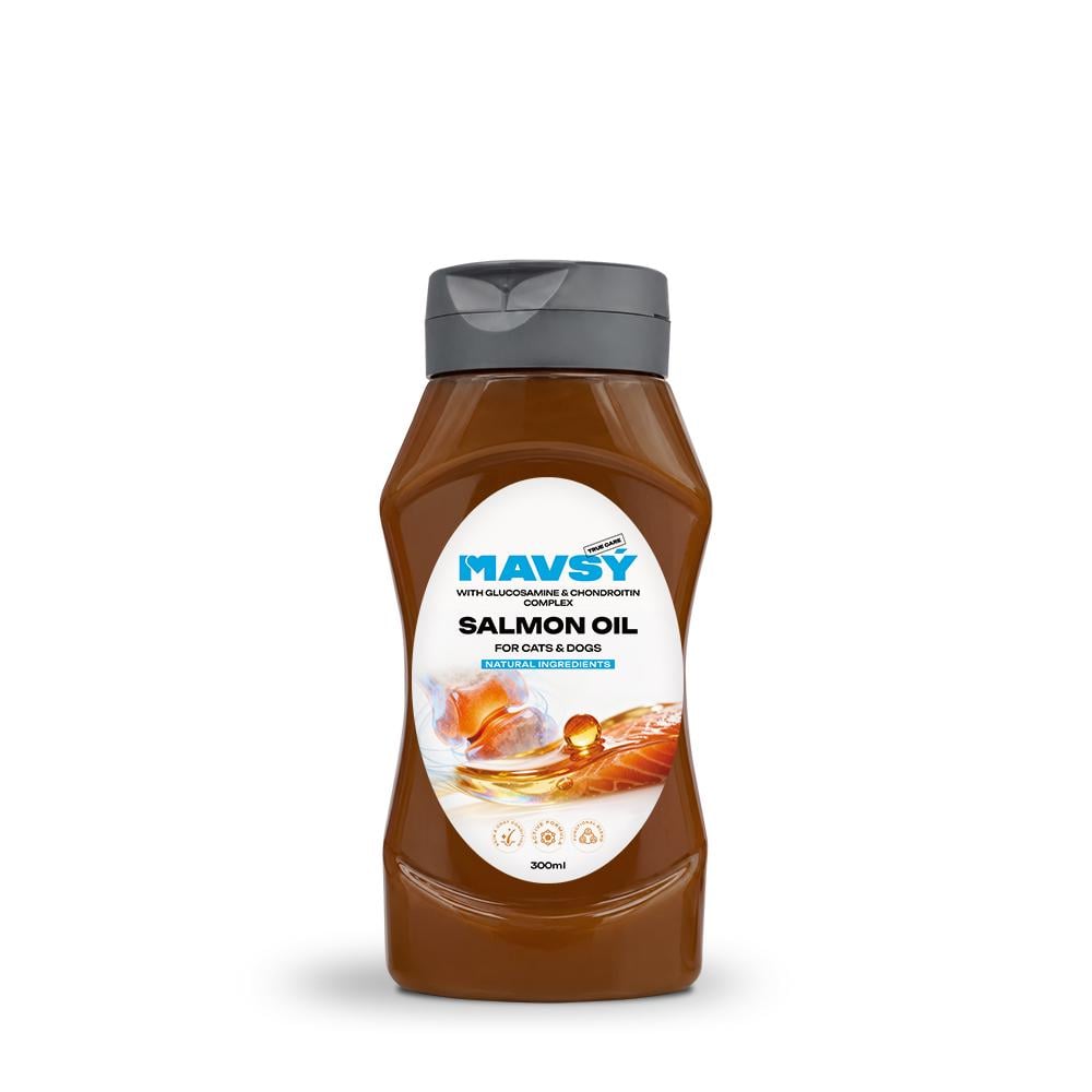 Масло лососевое Mavsy Salmon Oil + Glucosamine & Chondroitin с глюкозамином и хондроитином 300 мл (1037)