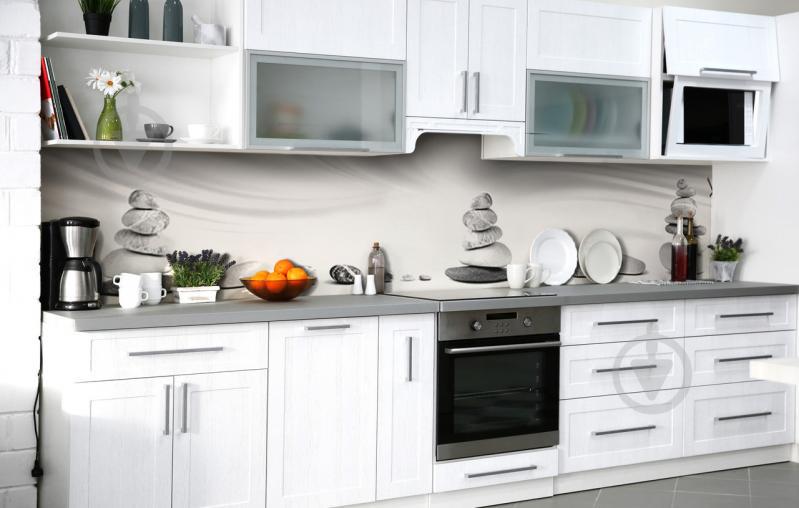 Скинали на кухню Zatarga «Уравновешенная галька» 600х2500 мм виниловая 3Д наклейка кухонный фартук