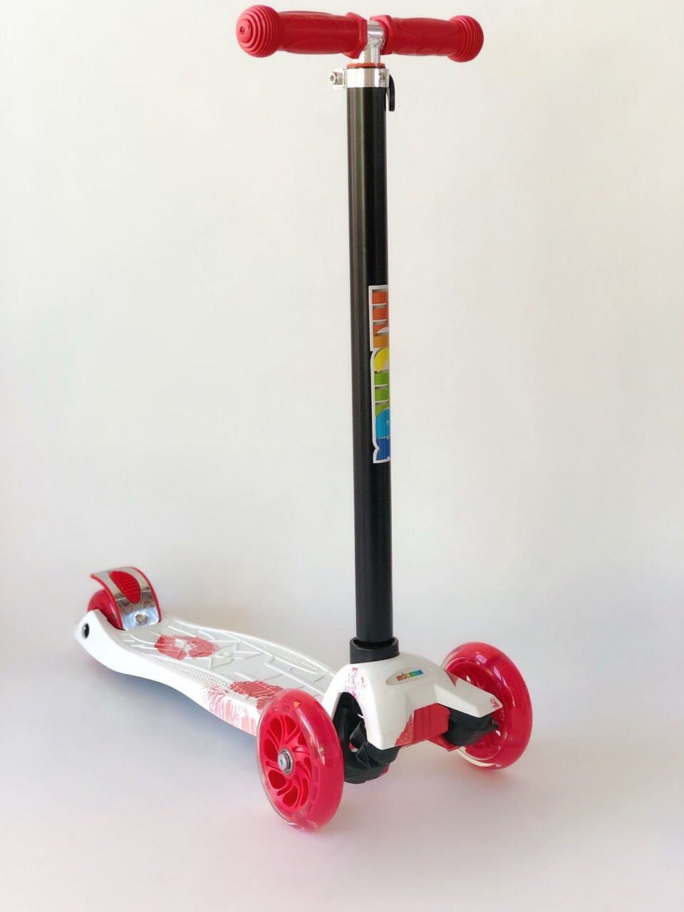 Самокат детский MicMax Scooter Pro 030 с подсветкой колес Бело-красный (030-whitered)