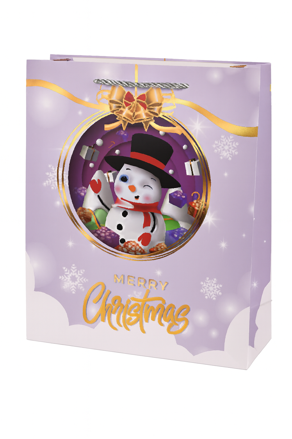 Подарочный пакет Christmas R98313-M 26х32х10.5 см Фиолетовый (30651875)