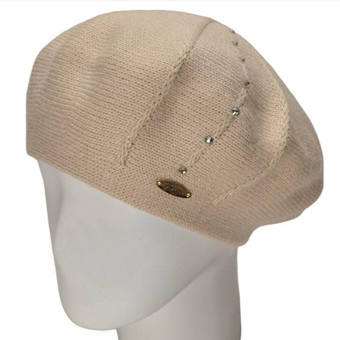 Берет женский Lirus Монако двойной шерстяной Светлый лен (87232)