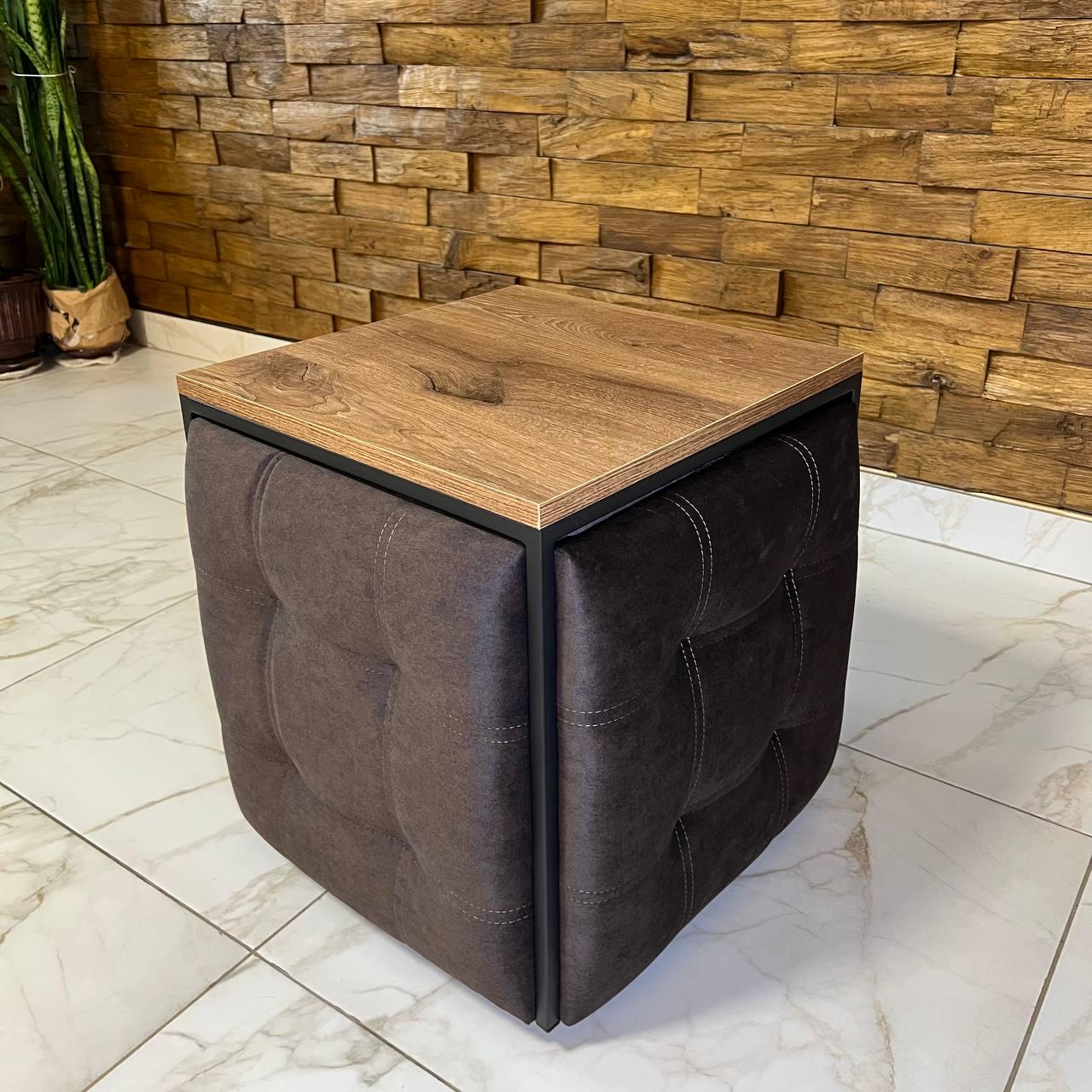 Пуф-трансформер 6в1 ЛЮКС велюр Spark со столиком 50х50х54 см - фото 2 Пуф-трансформер 6в1 ЛЮКС велюр Spark со столиком 50х50х54 см - фото 2