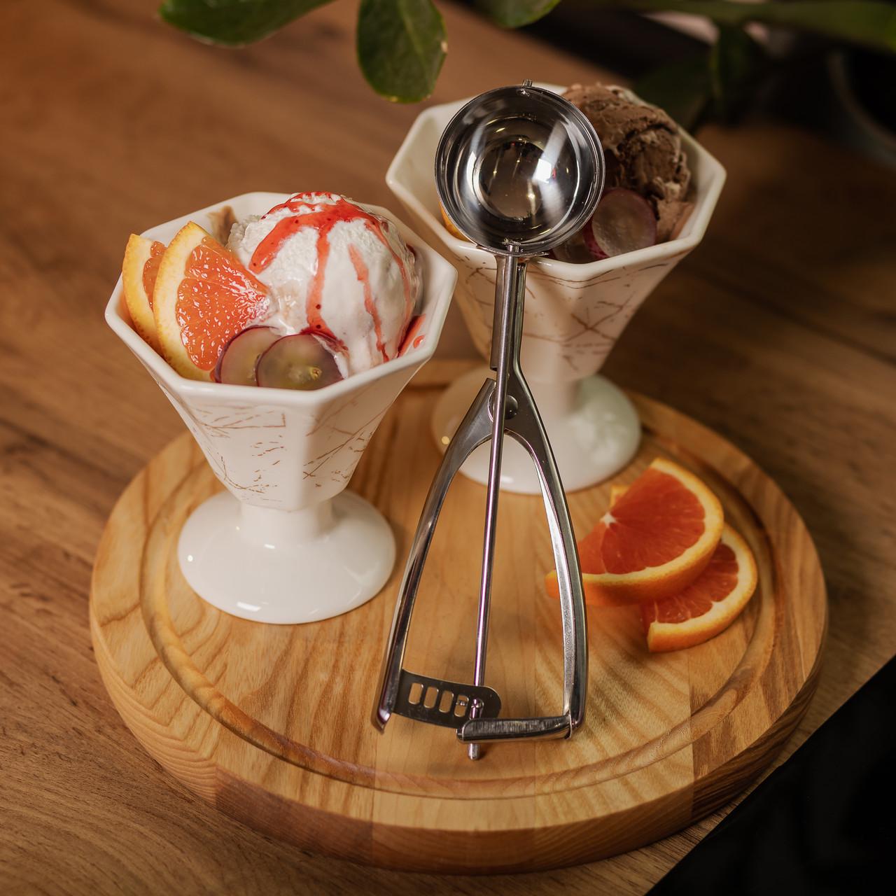 Ложка круглая для мороженого из нержавеющей стали 7,2х23 см - фото 7