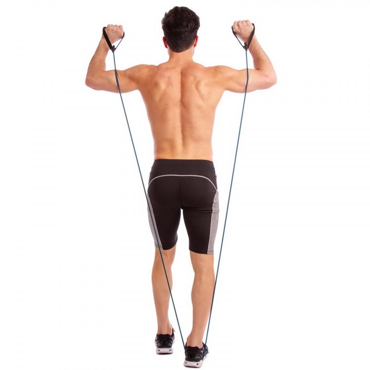 Еспандер трубчастий для фітнесу U-Powex Latex resistance tube з ручками 30LB 13,5 кг Red (A-012827) - фото 9