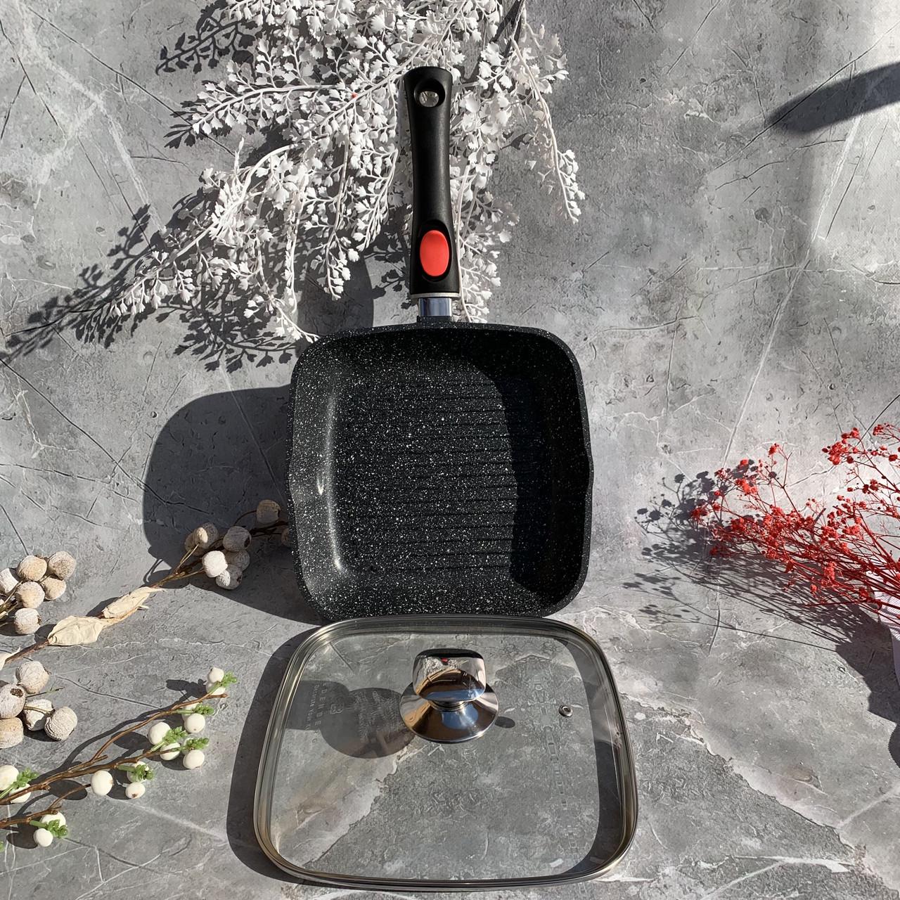 Сковорода-гриль зі знімною ручкою індукційне дно Edenberg EB-8129 мармурове антипригарне покриття 24 см (2530554850) - фото 2