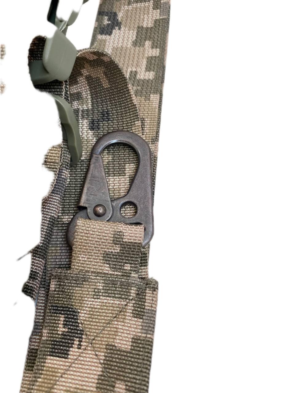 Ремень трехточечный оружейный для автомата АК с карабином Пиксель - фото 4