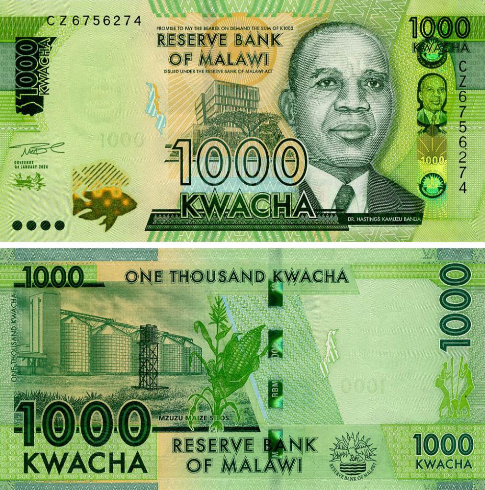Колекційна банкнота Малаві 1000 квача 2024 UNC (P67)