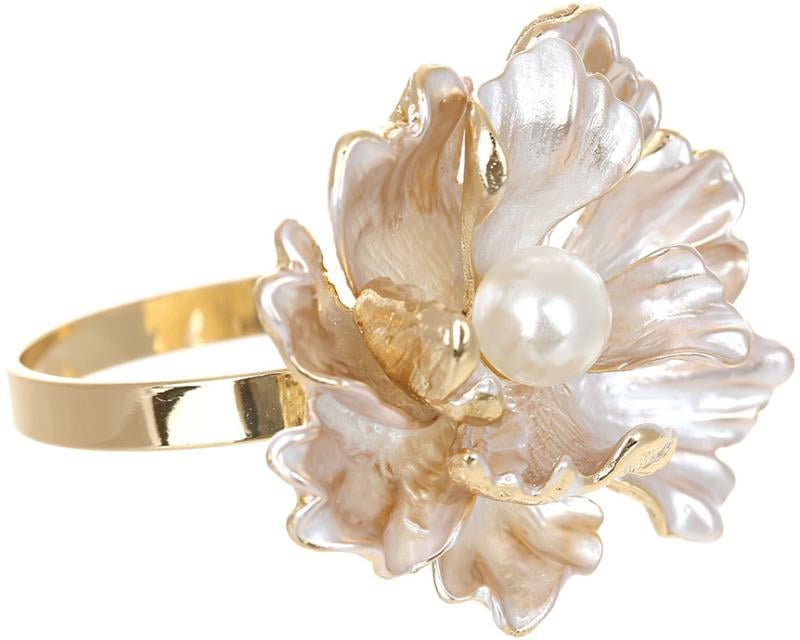 Комплект кілець для серветок перлинна квітка 6 шт. 5 см