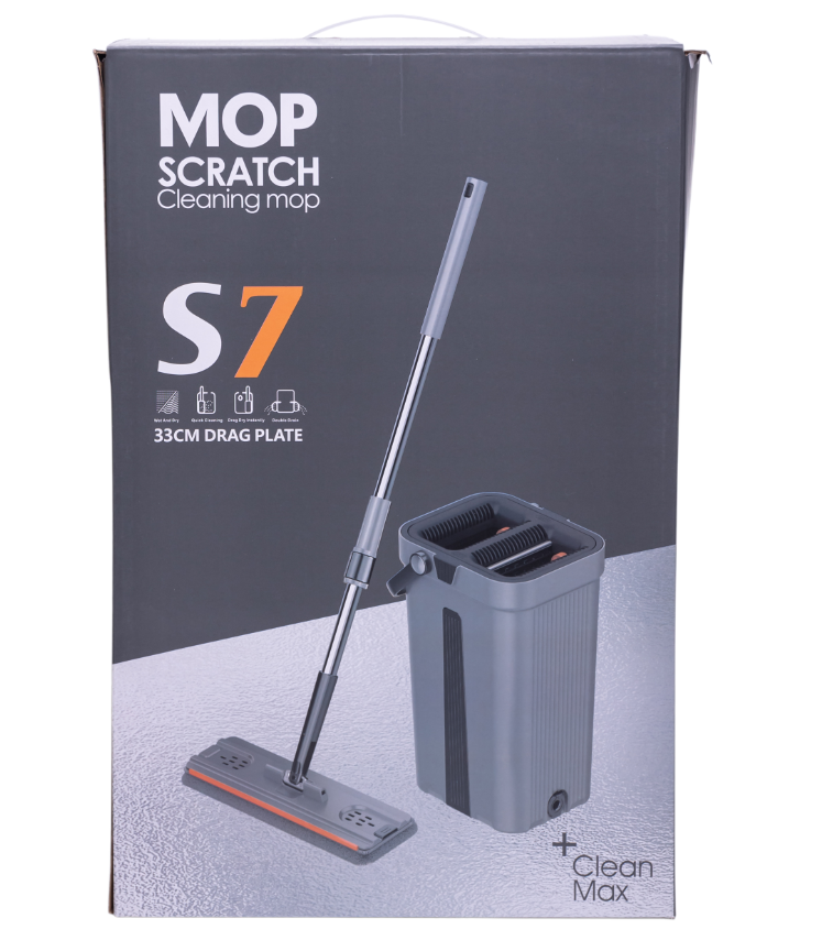 Комплект для уборки швабра плоская и ведро с 2 отсеками с отжимом Серый (HP-35015-20) - фото 11 Комплект для уборки швабра плоская и ведро с 2 отсеками с отжимом Серый (HP-35015-20) - фото 11