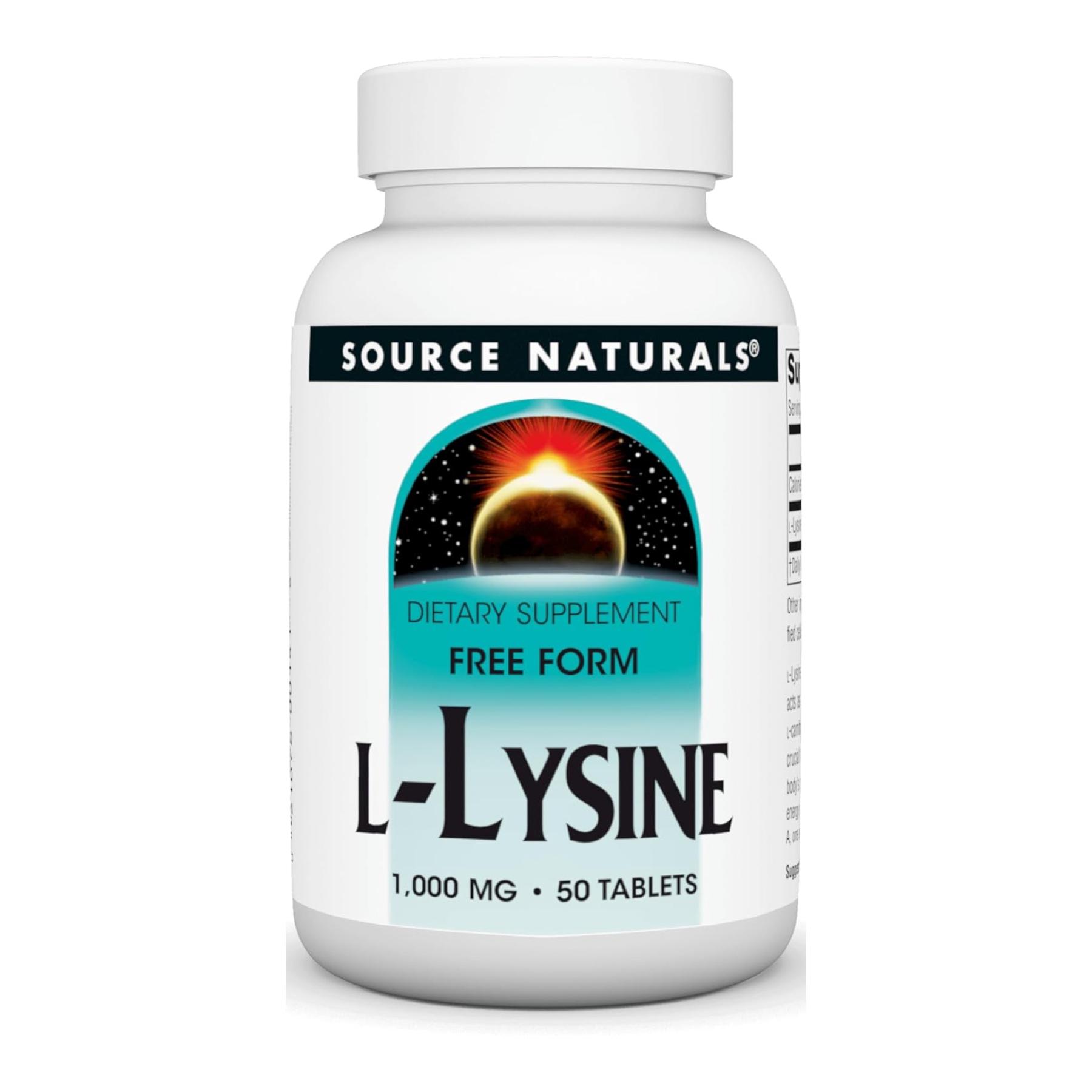Лизин Source Naturals L-Lysine 1000 мг 50 таб.