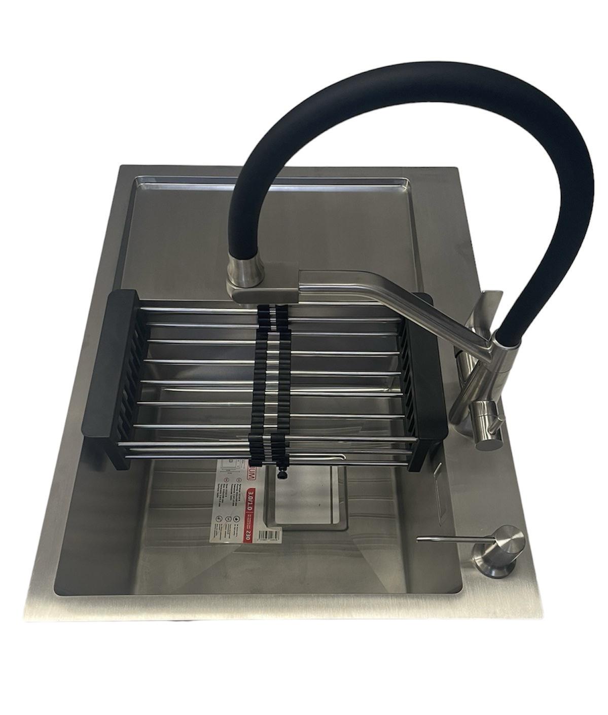 Кухонная мойка Platinum handmade 65х50 см и смеситель для кухни Kroner ESG03817BLK (13749534) Кухонная мойка Platinum handmade 65х50 см и смеситель для кухни Kroner ESG03817BLK (13749534)