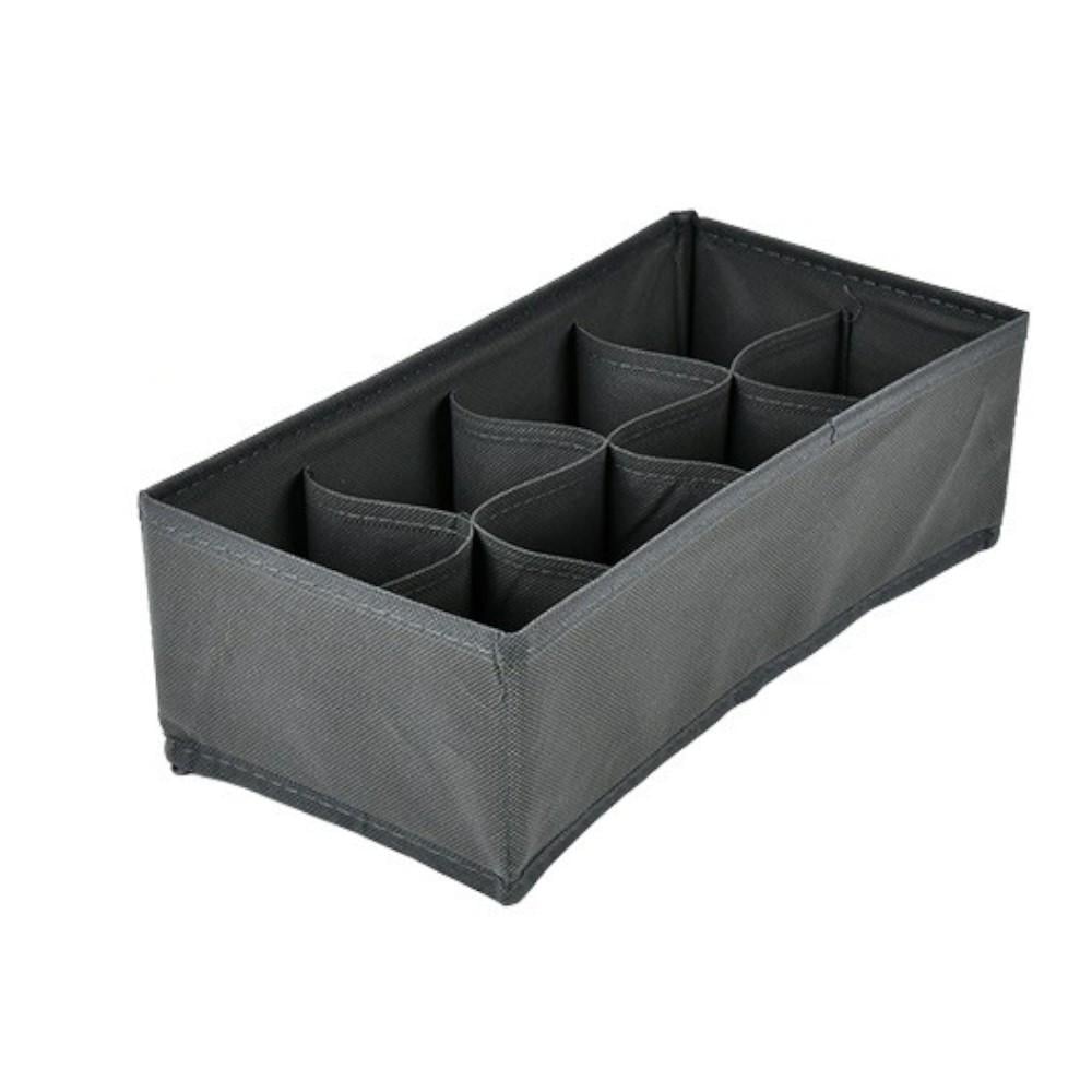 Коробка-органайзер для хранения белья Stenson 321610-SOLID 32х16х10 см 8 отделений нетканое волокно Черный (5f6e3c9c)