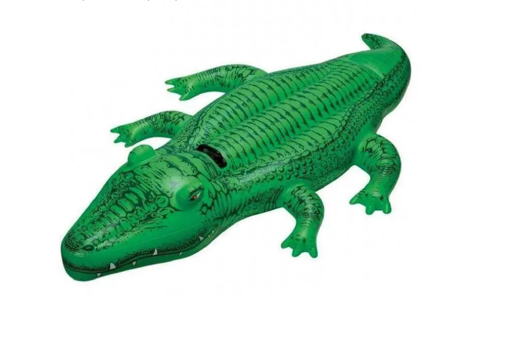 Плотик дитячий надувний Intex 58546 Крокодил 168х86 см Зелений (3-1-58546)