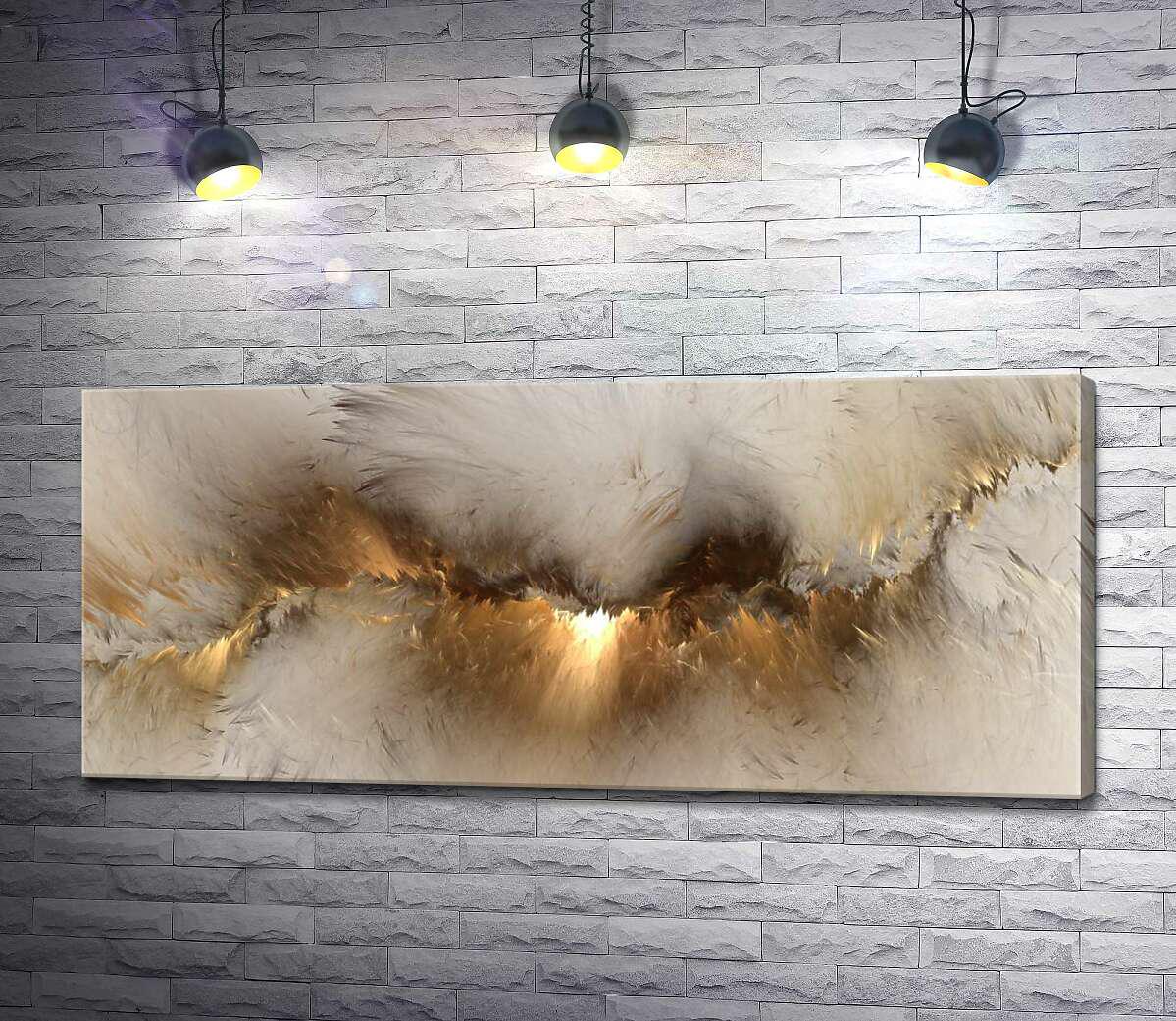 Картина ArtPoster Золотая трещина 100x44 см Модуль №1 (001374)