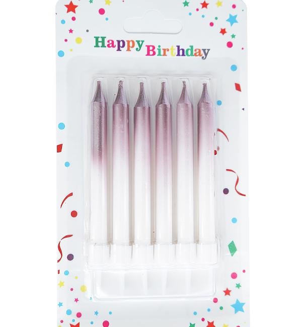 Свечи для торта Ombre pink 9 см 6 шт. (10888211)