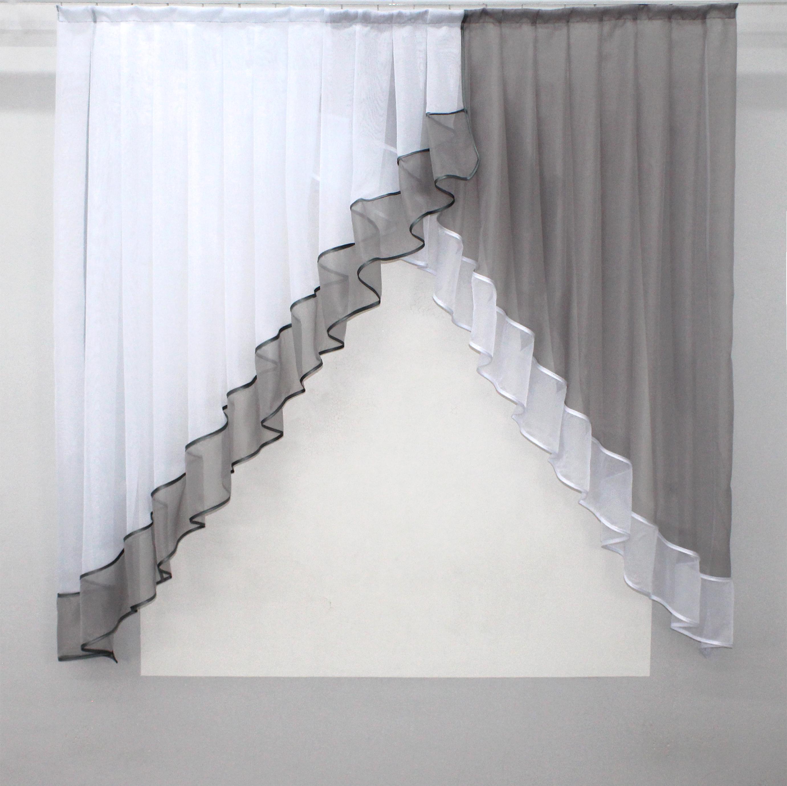 Занавеска кухонная VR-Textil № 023к 150х150 см Серый/Белый (50-535) - фото 1 Занавеска кухонная VR-Textil № 023к 150х150 см Серый/Белый (50-535) - фото 1