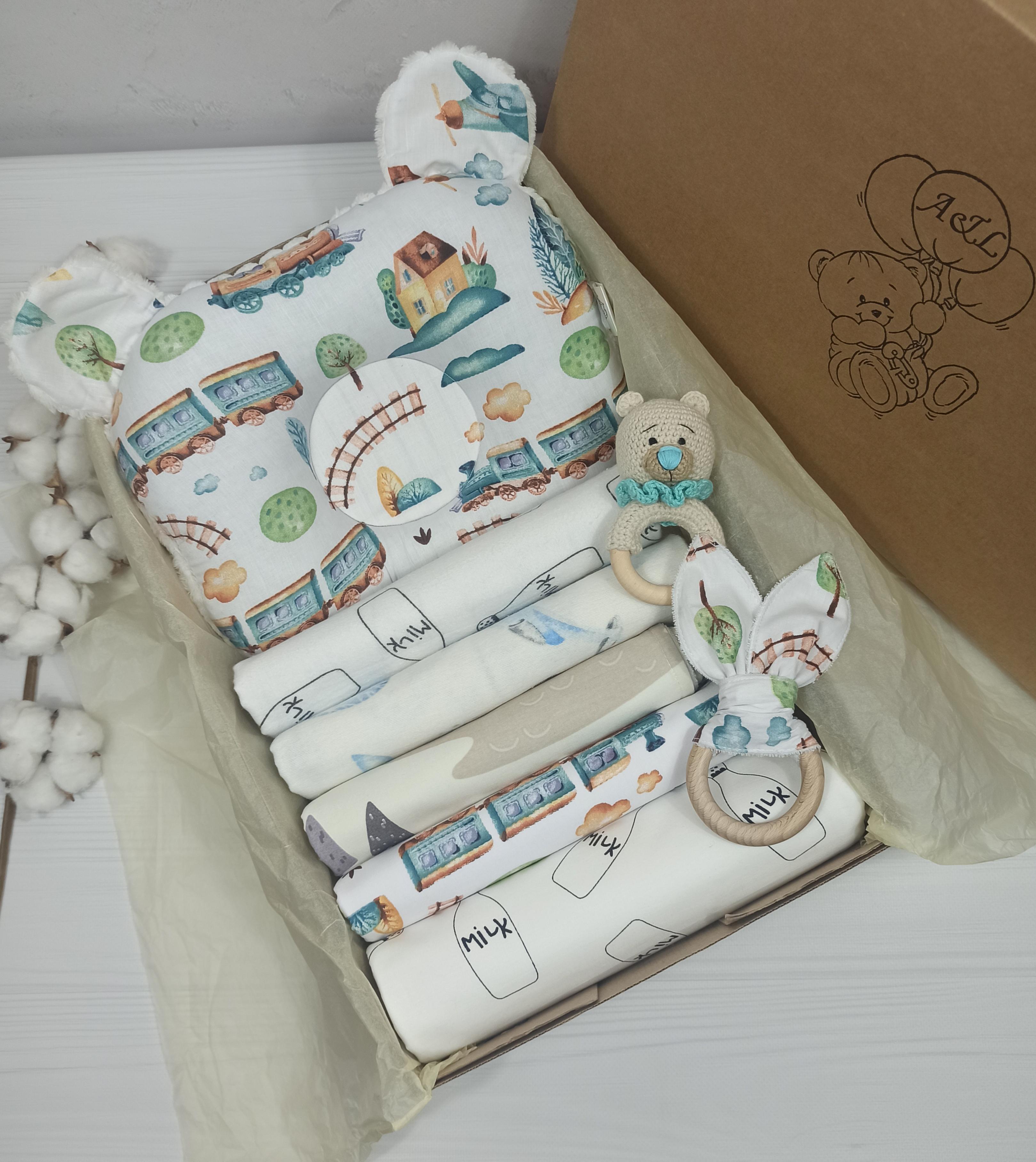 Набор пеленок a.l.babybox Поезд 8 шт. Белый (18237505)