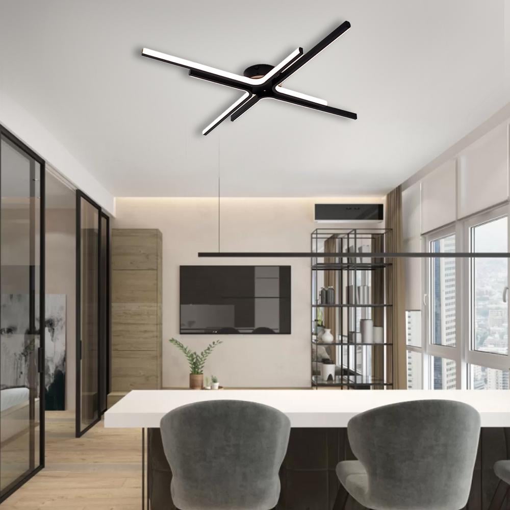 Люстра управляемая светодиодная ESLLSE ESTA 70 Вт 4L 770x60 мм Черный (10586) - фото 6