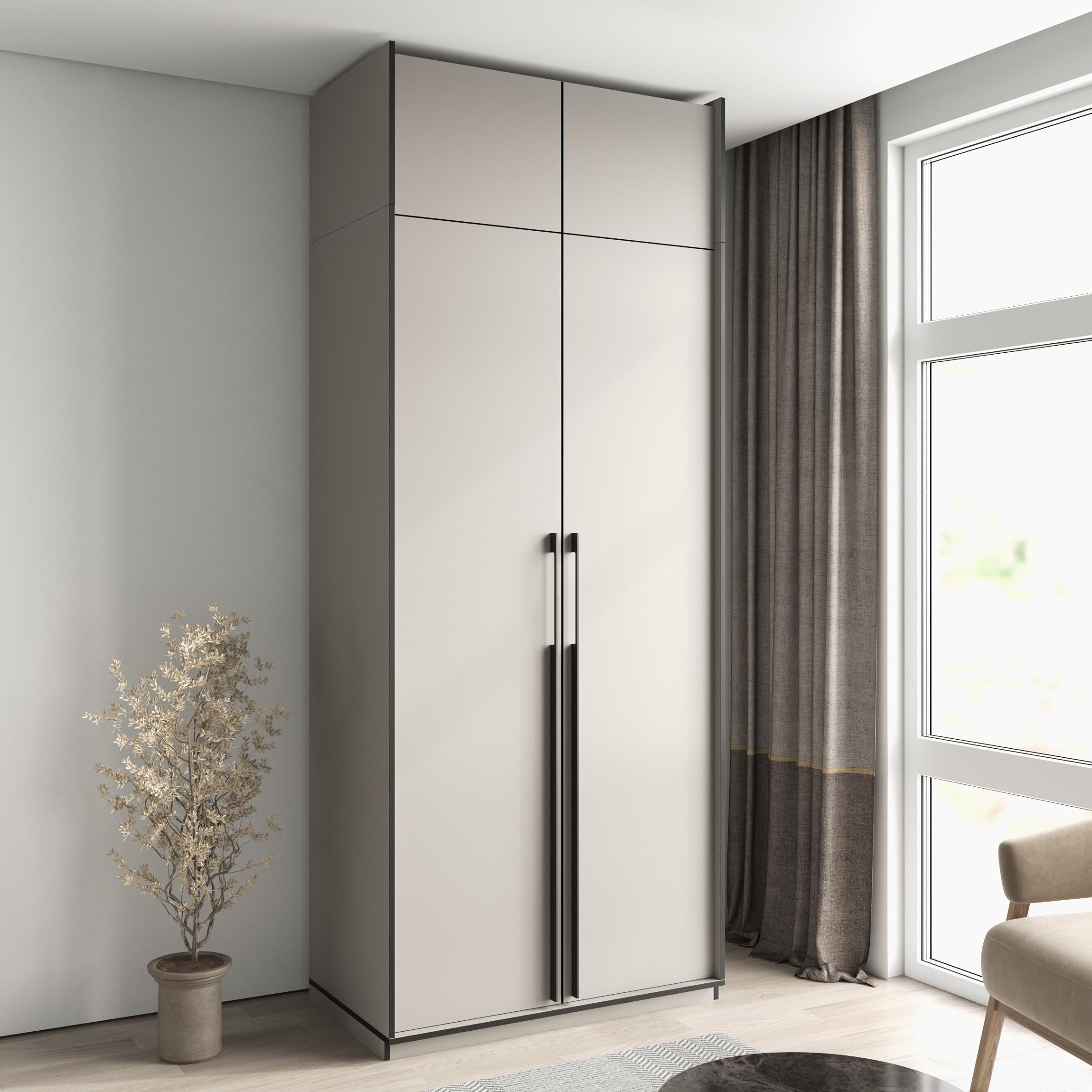 Шафа Moreli Ramo R-00014 зі штангою/шухлядами та антресоллю 1001x2500x570 мм Кашемір (23764910)