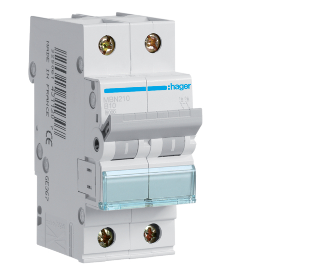 Автоматический выключатель Hager 2Р 10A 6kA (27108815)
