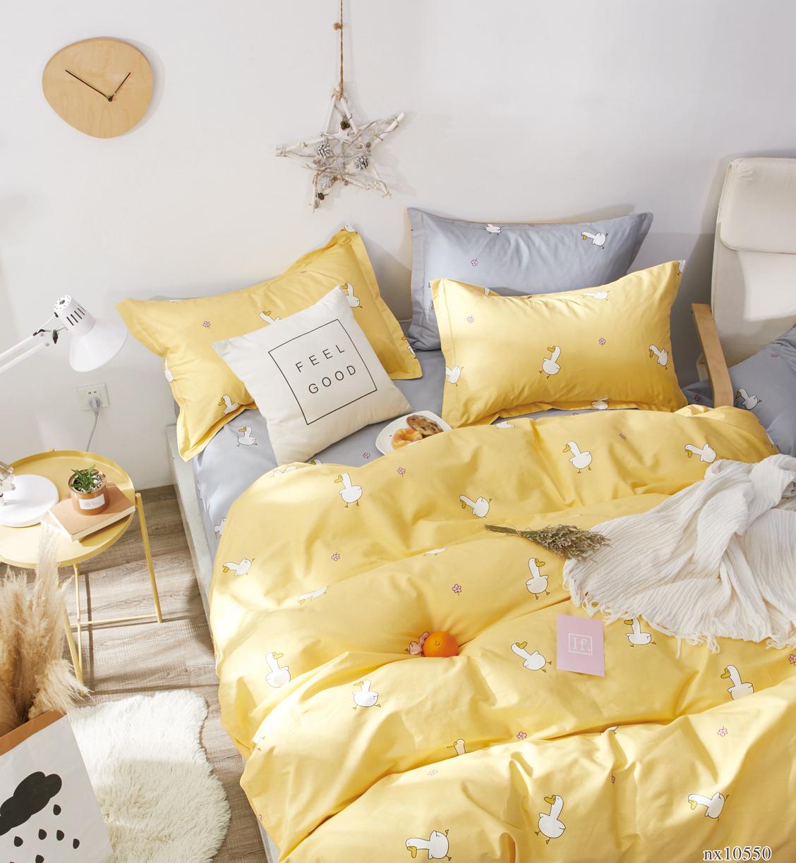 Комплект постельного белья Zastelli Goose on Yellow бязь семейный 2х145х210 Желтый