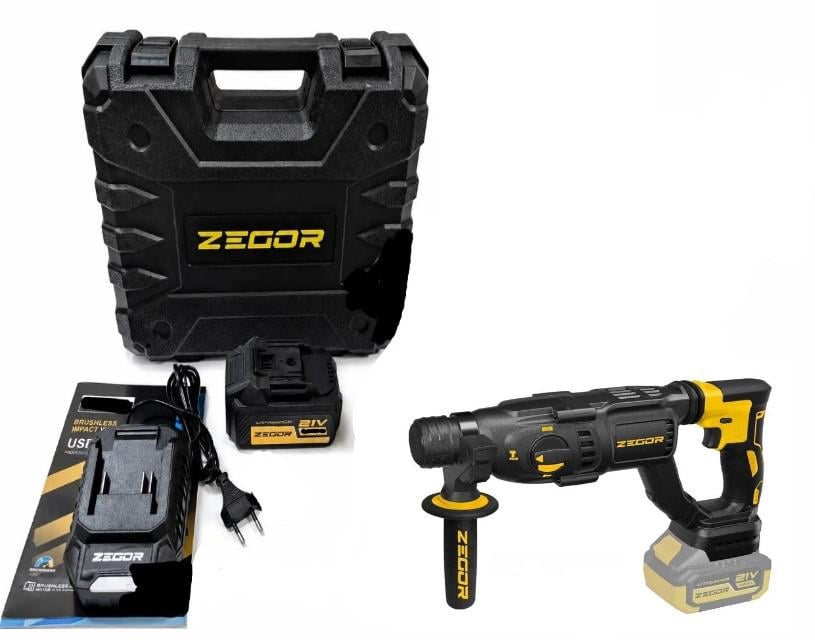 Перфоратор акумуляторний Zegor EHPB-21BL-26 PROFESSIONAL 1 акумулятор 6 Аг/зарядний пристрій (38413513)