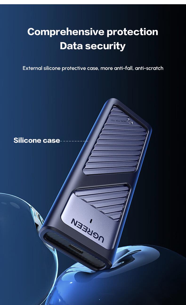 Зовнішня кишеня UGREEN для SSD M.2 Dual Protocol NVMe SATA USB 3.2 Gen 2 10Gbps алюмінієвий UASP TRIM SMART Темно-сірий (35051) - фото 6