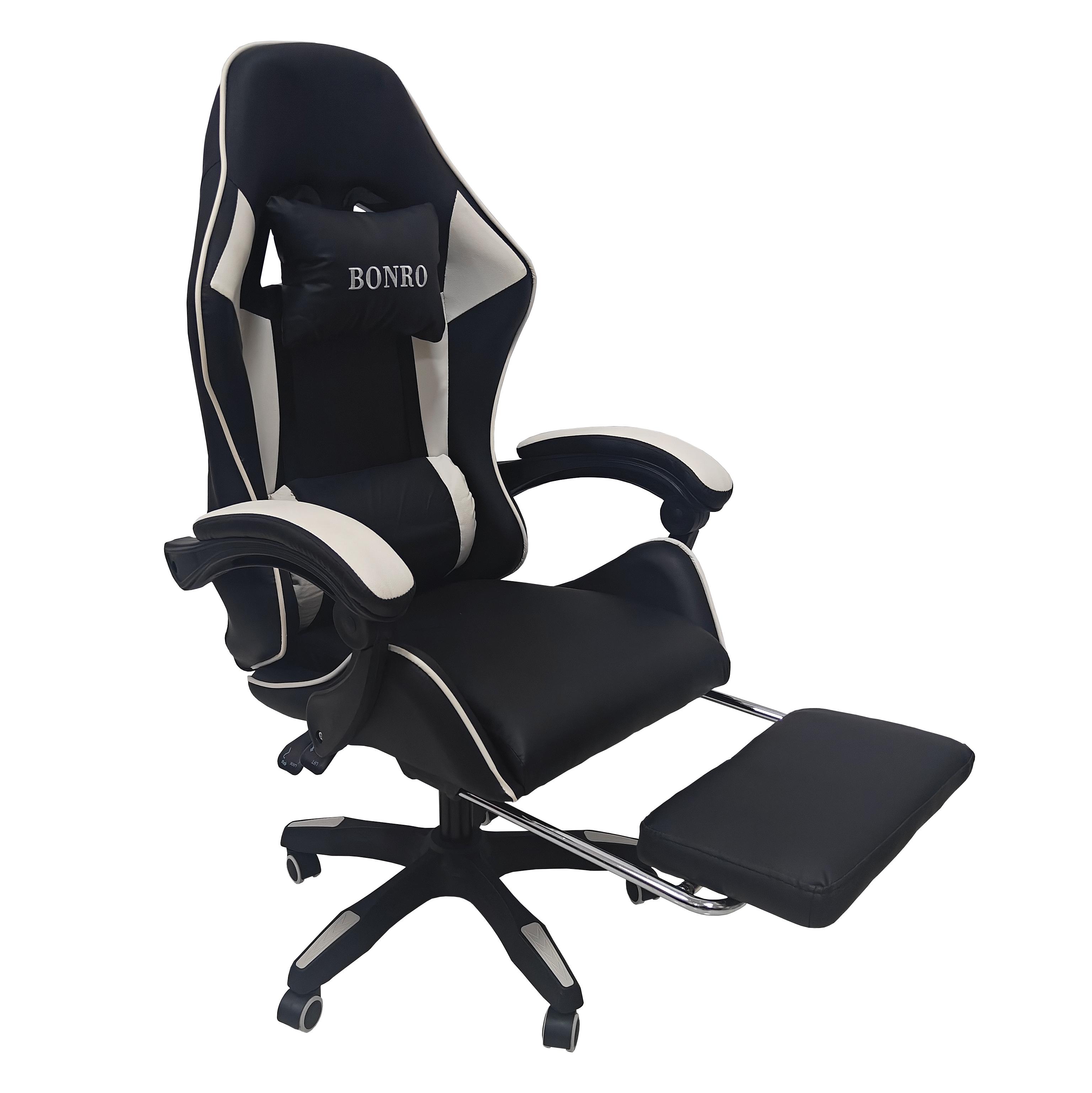 Крісло геймерське Bonro B-945 з підставкою для ніг Білий (42401106)