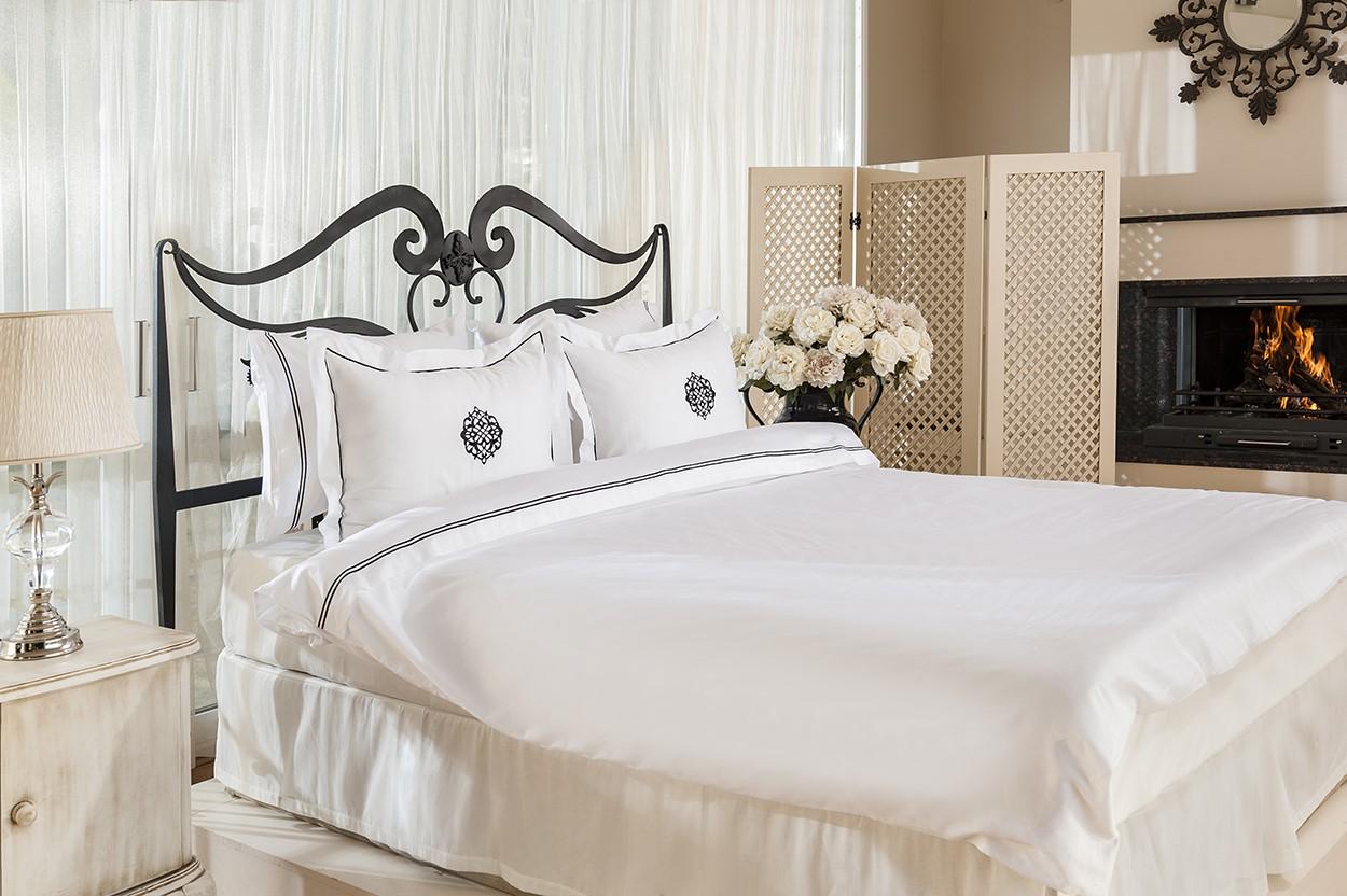 Комплект постельного белья Gul Guler Motif White-Black двуспальный евро сатин (2200000181480)