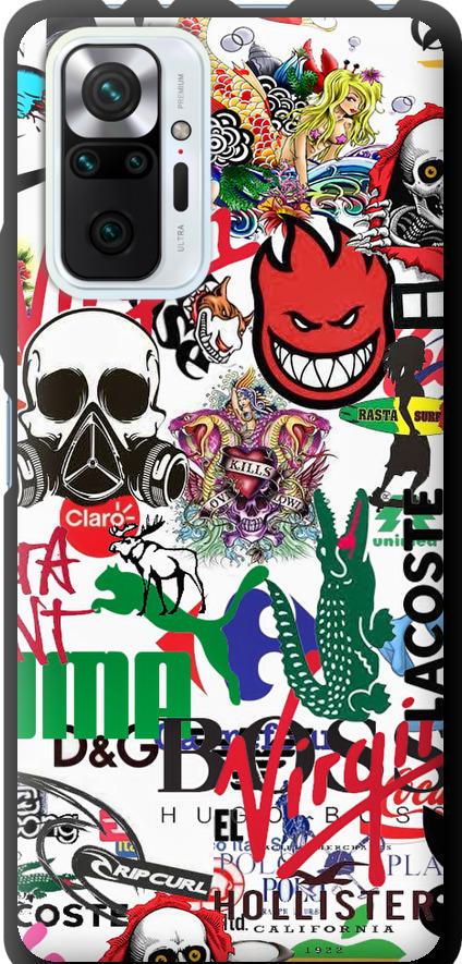Чехол на Xiaomi Redmi Note 10 Pro Many different logos (4022b-2297-42517) Чехол на Xiaomi Redmi Note 10 Pro Many different logos (4022b-2297-42517)