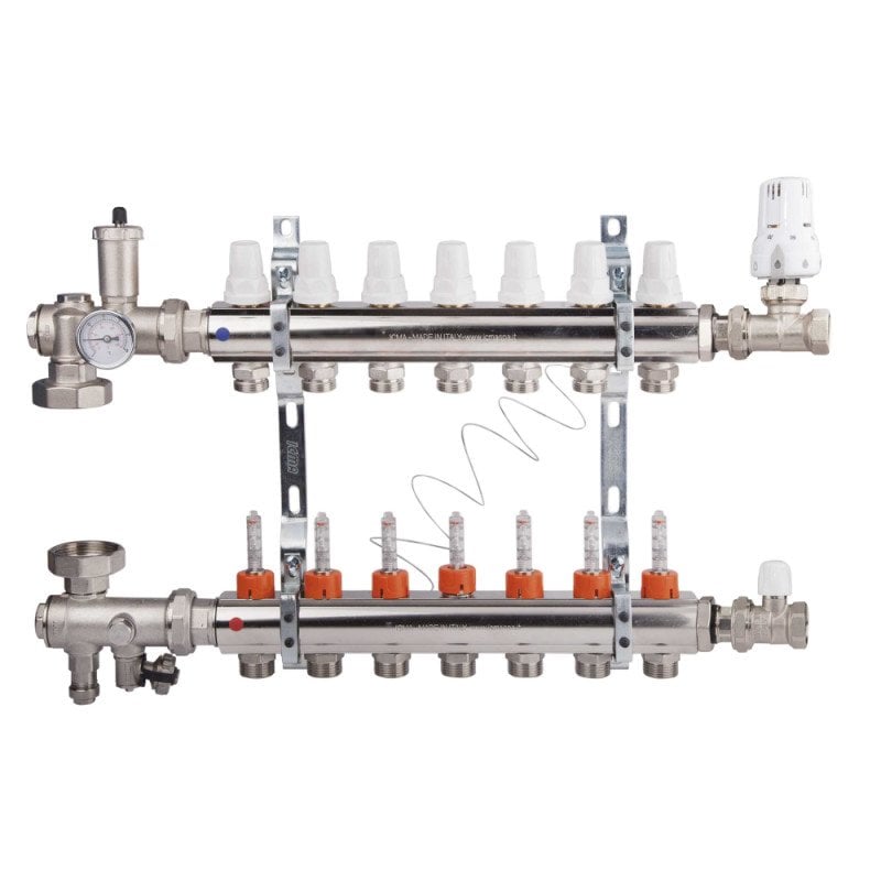 ? Коллекторная группа Icma 1\" 7 выходов с расходомером №A3K013