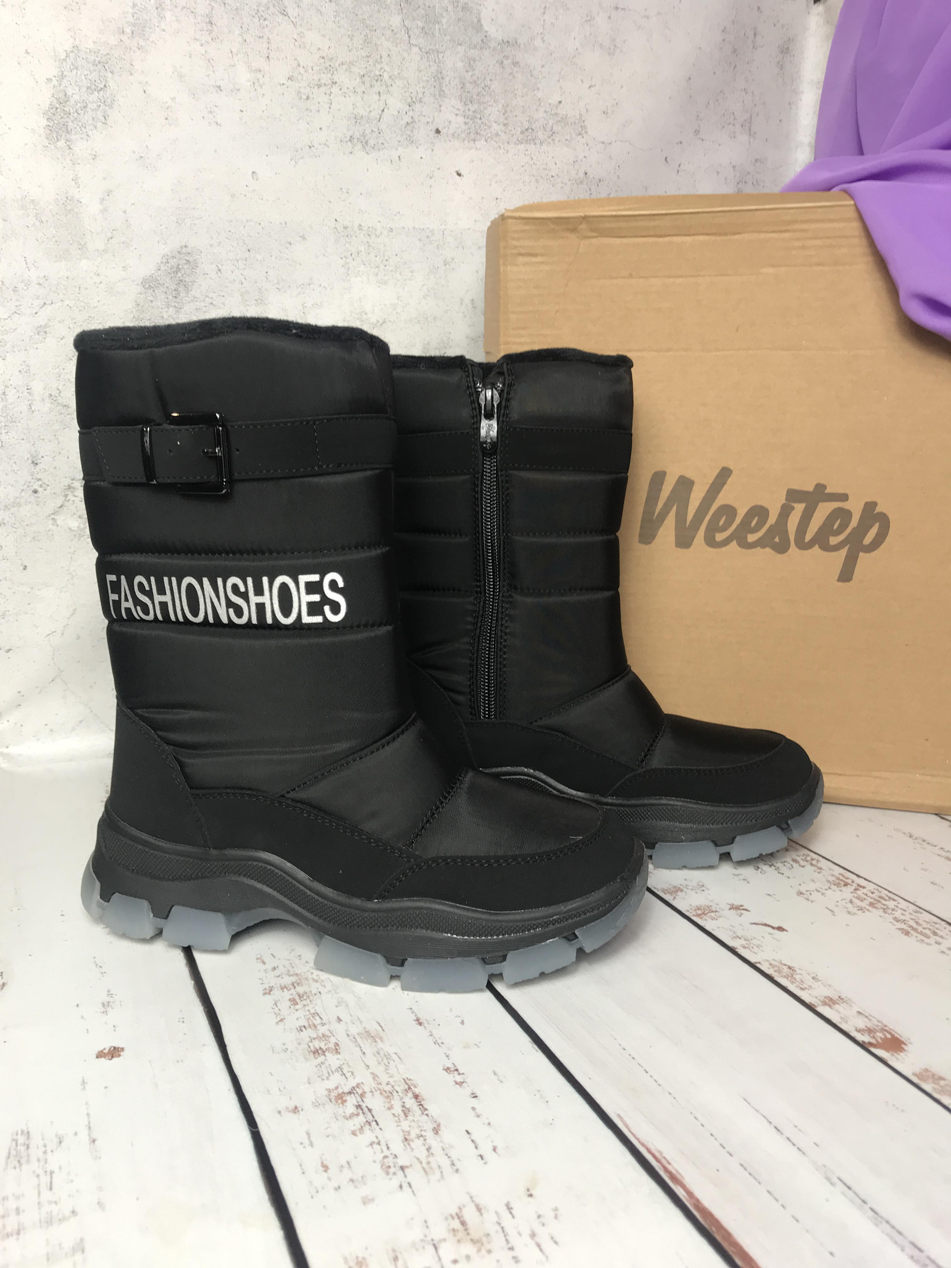 Чобітки зимові на дівчинку Weestep р. 37 24,4 см Чорний (114)